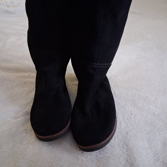 Sam Edelman Women's Size 7.5 Black Suede Orlando Faux Fur Knee High Boots - Picture 4 of 14